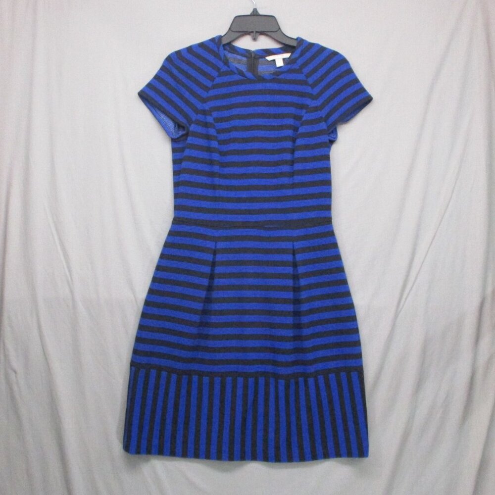 Banana Republic Knee Length Striped Dress Blue & Black Women Size | 4